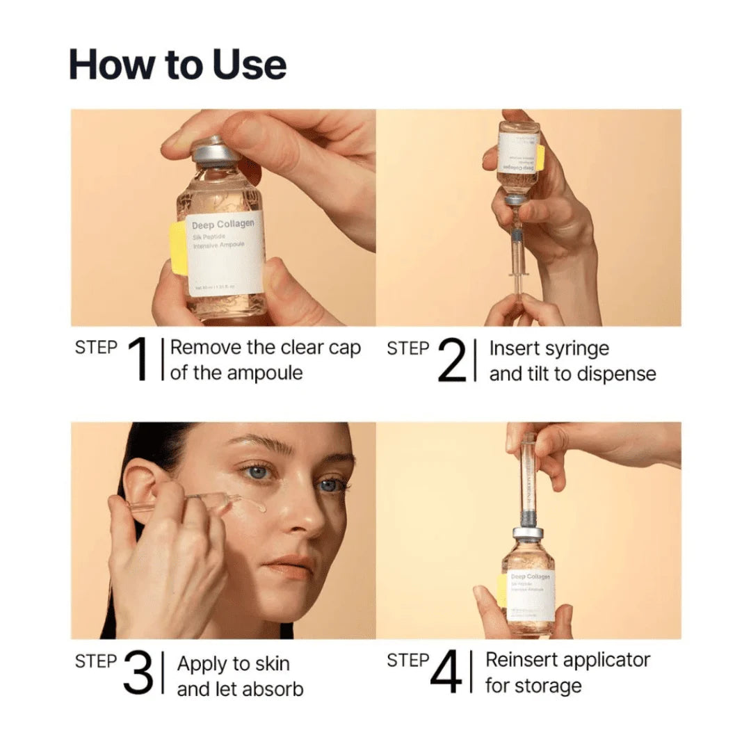 How to use Lumea Deep Collagen ampoule with syringe applicator for targeted skincare application
