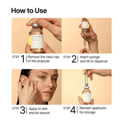 How to use Lumea Deep Collagen ampoule with syringe applicator for targeted skincare application