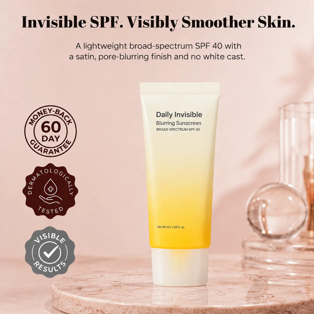 Lumea Veil SPF 40 Blurring Gel sunscreen with invisible finish and no white cast