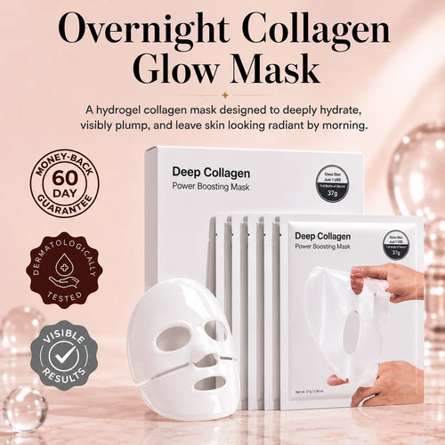 Lumea Collagen Glow Hydrogel Mask with deep collagen sheets for overnight hydration and radiant skin